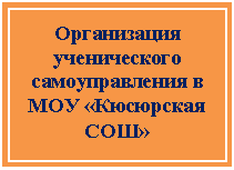 Блок-схема: процесс: Организация ученического самоуправления в МОУ «Кюсюрская СОШ»