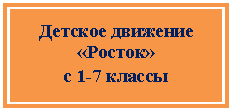 Блок-схема: процесс: Детское движение «Росток»
с 1-7 классы