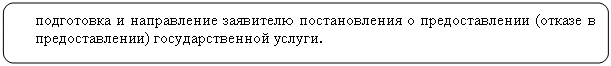 Скругленный прямоугольник: подготовка и направление заявителю постановления о предоставлении (отказе в предоставлении) государственной услуги.