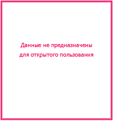 Подпись: Данные не предназначены
для открытого пользования