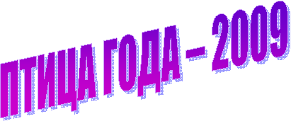 ПТИЦА ГОДА – 2009