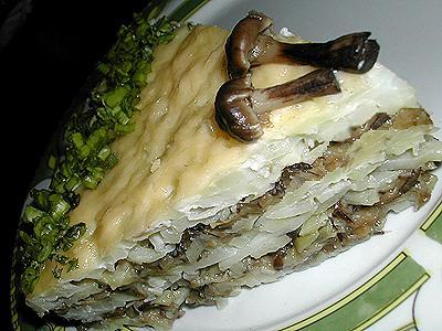 картофельный торт с грибами
