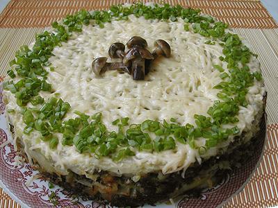 картофельный торт с грибами