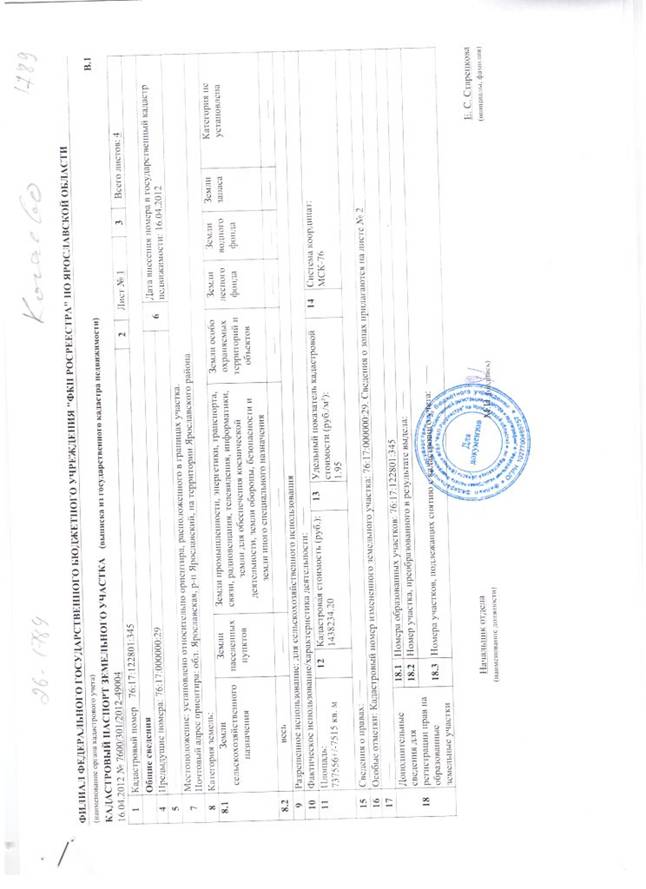 Описание: \\Host\f\РАБОТА 2013\Замена трубы на МН Ухта-Ярославль, 1118.89-1132.09 км\Землеустройство\Земли сх\Племзавод им.Дзержинского\кад.пасп\кад.пасп\Отсканировано 21.06.2jpg