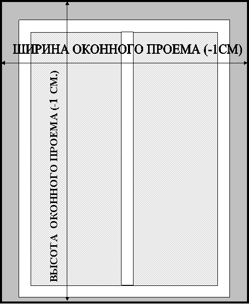 ШИРИНА ОКОННОГО ПРОЕМА (-1СМ)