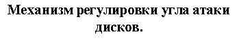 Подпись: Механизм регулировки угла атаки дисков.